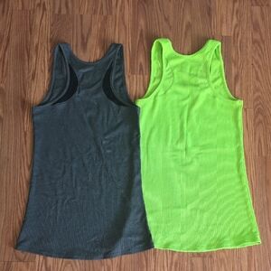 Under Armour Charcoal and Lime Tank Tops